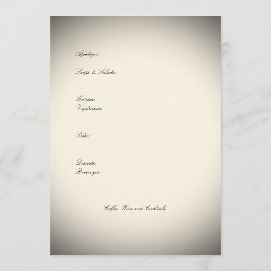 Chic Menu Menükarte (Rückseite)