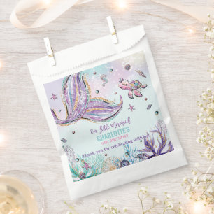 Chic Mermaid Schwanz Under Sea Birthday Party Geschenktütchen
