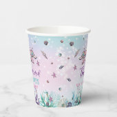 Chic Mermaid Schwanz Under Sea Birthday Party Pappbecher (Links)