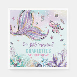 Chic Mermaid Schwanz Under Sea Birthday Party Serviette