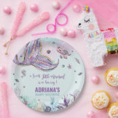 Chic Mermaid Schwanz Under Sea Girl Baby Shower Pappteller (Party)