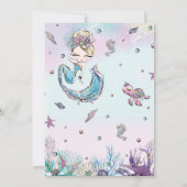 Chic Mermaid Under Sea Birthday Baby Shower Dankeskarte (Rückseite)