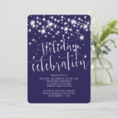 Chic Merry & Bright Glitzern Holiday Party Einladung (Stehend Vorderseite)