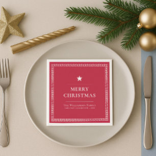 Chic Merry Christmas Elegante Moderner, einfacher Serviette