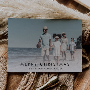 Chic Merry Christmas Foto Feiertagskarte