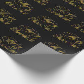 Chic Merry Christmas golden Handwriting-Skript Geschenkpapier (Ecke)