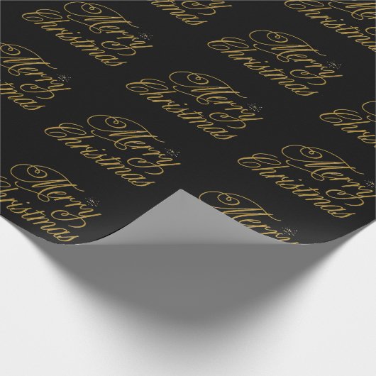 Chic Merry Christmas golden Handwriting-Skript Geschenkpapier (Ecke)