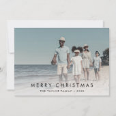 Chic Merry Christmas Photo Feiertagskarte (Vorderseite)