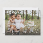 Chic Merry Christmas Script Foto Feiertagskarte (Vorderseite)