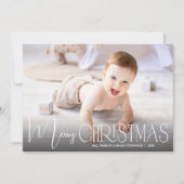 Chic Merry Christmas Script Foto Feiertagskarte (Vorderseite)