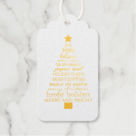 Chic Merry Christmas Tree Words Geschenkanhänger