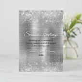 Chic Metal Silber Glitzer Weihnachten neues Jahr (Stehend Vorderseite)