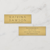 Chic Metallic Gold Mini Visitenkarte (Vorne/Hinten)