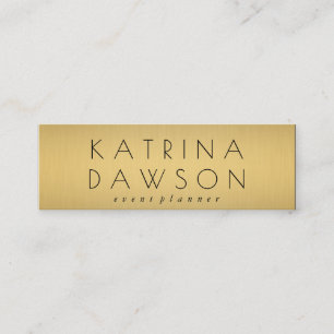Chic Metallic Gold Mini Visitenkarte