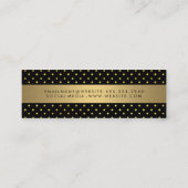 Chic Metallic Gold mit Polka Dots Mini Visitenkarte (Rückseite)