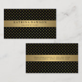 Chic Metallic Gold mit Polka Dots Visitenkarte (Vorne/Hinten)