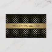 Chic Metallic Gold mit Polka Dots Visitenkarte (Rückseite)
