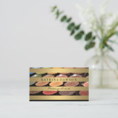 Chic Metallic Gold Streifen Makeup Palette Visitenkarte (Stehend Vorderseite)