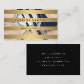 Chic Metallic Gold Streifen Makeup Palette Visitenkarte (Vorne/Hinten)