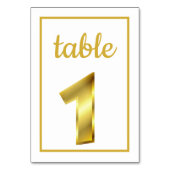 Chic Metallic Gold Tischnummer 1 (Vorderseite)