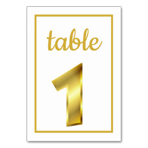 Chic Metallic Gold Tischnummer 1