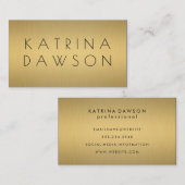 Chic Metallic Gold Visitenkarte (Vorne/Hinten)