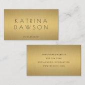 Chic Metallic Gold Visitenkarte (Vorne/Hinten)