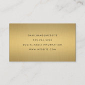 Chic Metallic Gold Visitenkarte (Rückseite)