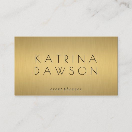 Chic Metallic Gold Visitenkarte (Vorderseite)