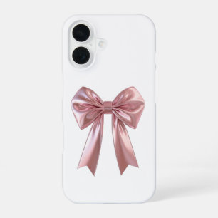 Chic Metallic Rosa Satin-Schleifen-iPhone-16-Hülle iPhone 16 Hülle
