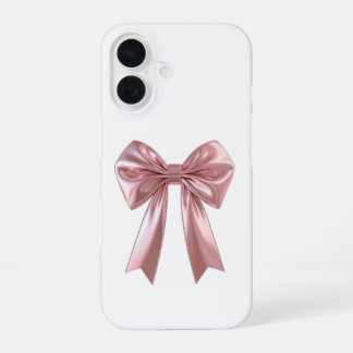 Chic Metallic Rosa Satin-Schleifen-iPhone-16-Hülle iPhone 16 Hülle