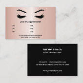 Chic Metallic Rose gold Browbar Eyelash Luxus Visitenkarte (Vorne/Hinten)