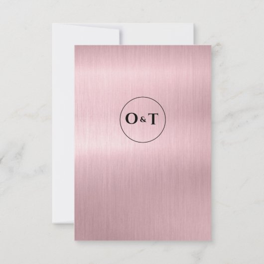 Chic Metallic Rose Gold Script Wedding Dankeskarte (Rückseite)