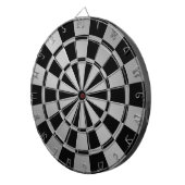 Chic Metallic Silver and Black Dartscheibe (Vorderseite rechts)