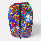 Chic Mexican Talavera Blue lila Fliesen Monogramm Waschbeutel (Rechts)