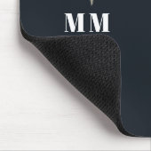 Chic Midnight Navy Botanisches Farn Custom Name Mousepad (Ecke)