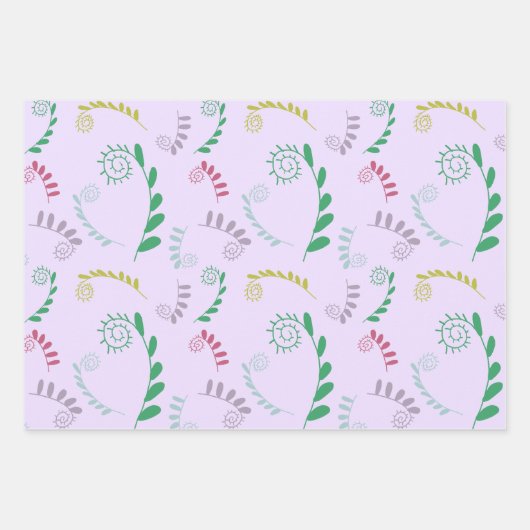 Chic Mimosa Leaves Gift Geschenkpapier Set (Vorderseite 3)