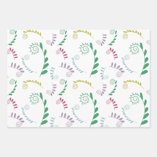 Chic Mimosa Leaves Gift Geschenkpapier Set (Vorderseite 2)