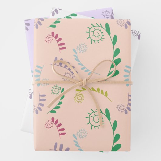 Chic Mimosa Leaves Gift Geschenkpapier Set (Beispiel)