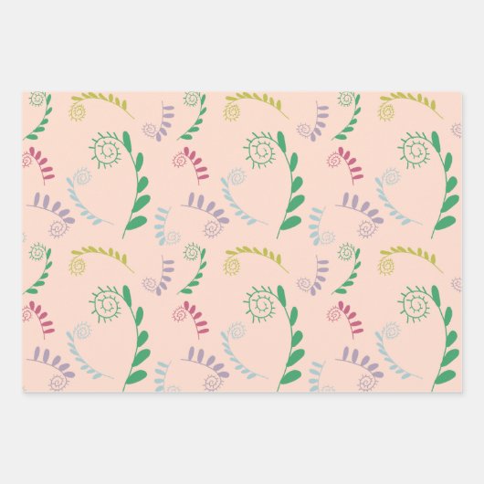 Chic Mimosa Leaves Gift Geschenkpapier Set (Vorderseite)