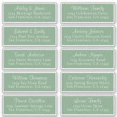 Chic Mineral Green Wedding Guest Address Labels (Vorderseite)