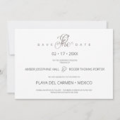 Chic Minimal 3 Fotos Collage Wedding Save The Date (Rückseite)