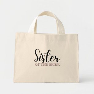Chic Minimal Art Tote Bag - Schwester der Braut Mini Stoffbeutel