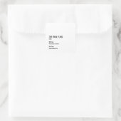 Chic Minimal Bachelorette Clean Aesthetic Museum Quadratischer Aufkleber (Tasche)