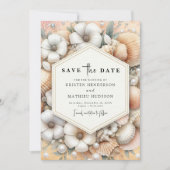 Chic Minimal Beach Wedding Save The Date (Vorderseite)