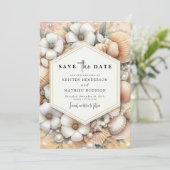 Chic Minimal Beach Wedding Save The Date (Stehend Vorderseite)