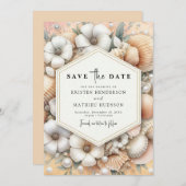 Chic Minimal Beach Wedding Save The Date (Vorne/Hinten)