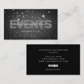 Chic Minimal Black Glitzer Beruflich Visitenkarte (Vorne/Hinten)