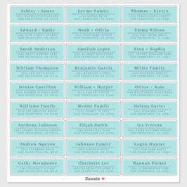 Chic Minimal Blue Wedding Guest Address Labels