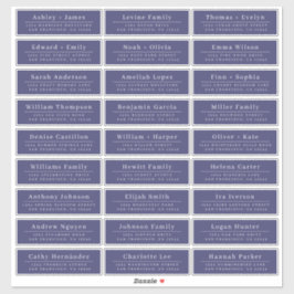 Chic Minimal Blue Wedding Guest Address Labels